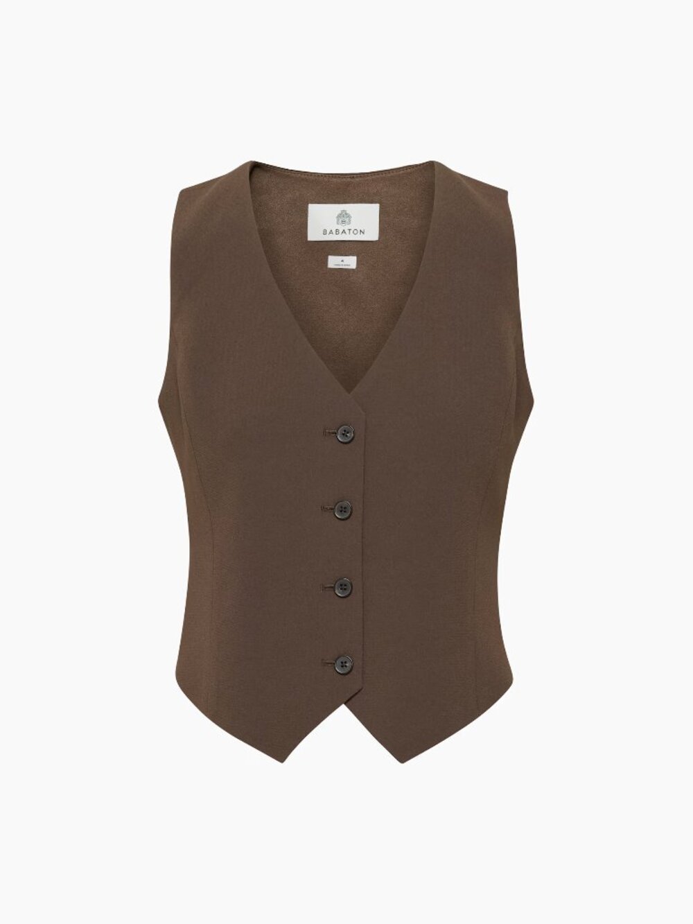 Babaton Deniro Vest Mirror Crepe Rich Mocha Brown Size 00